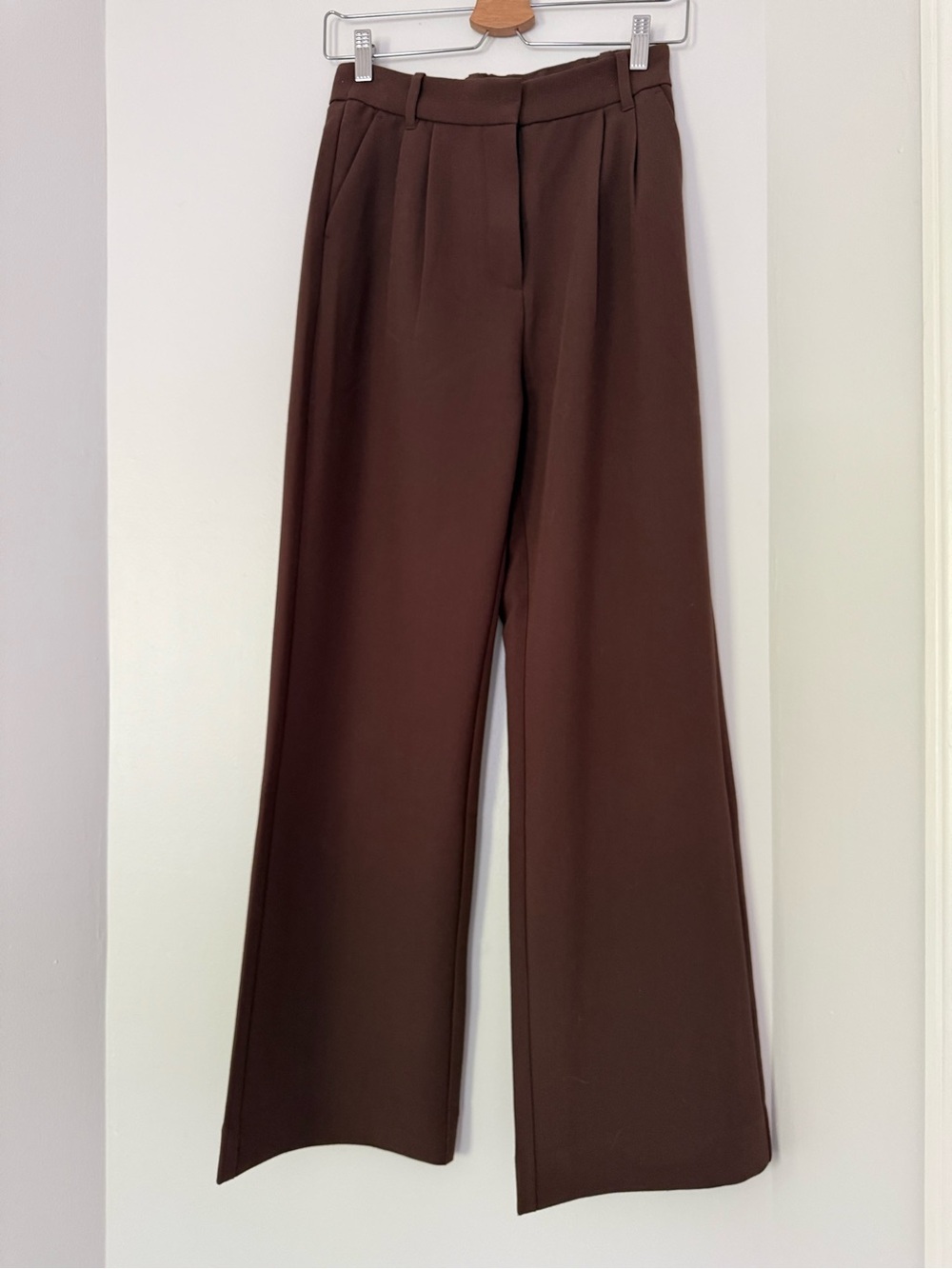 Abercrombie & Fitch Brown Wide Leg Pleated Trousers Size 25